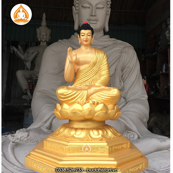 Tượng Phật A Di Đà ngồi bằng composite hoặc bột đá